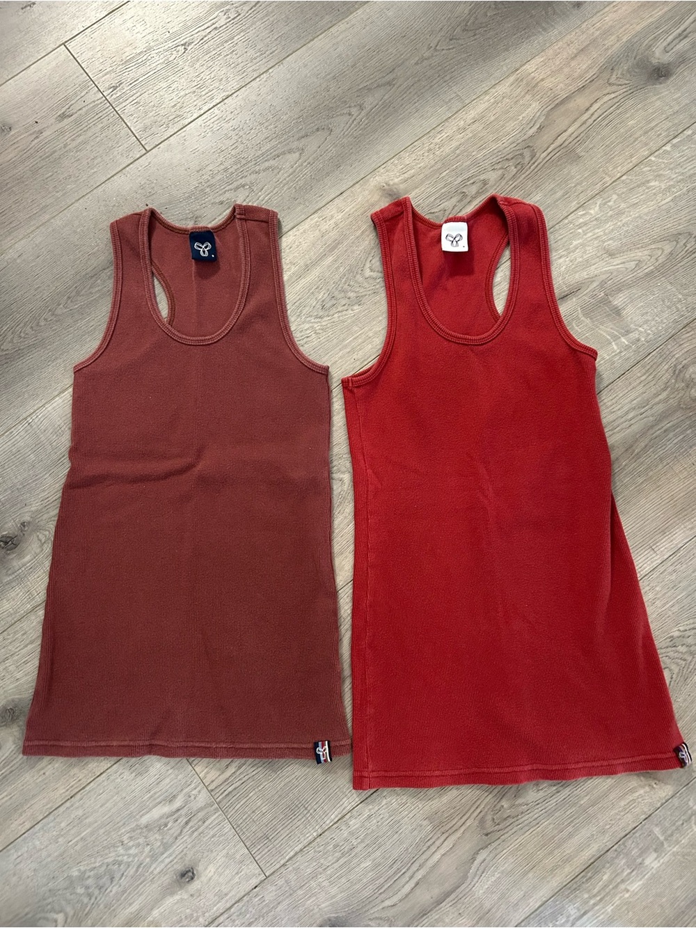 TNA Women's Ribbed Tank Tops - Red & Brown